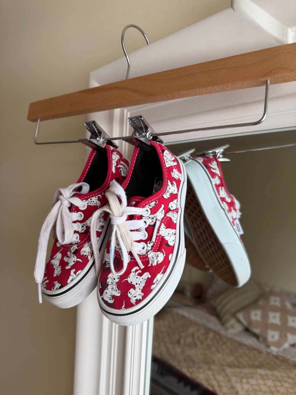 Vans Kids Red Dalmatian Print Lace-Up Sneakers